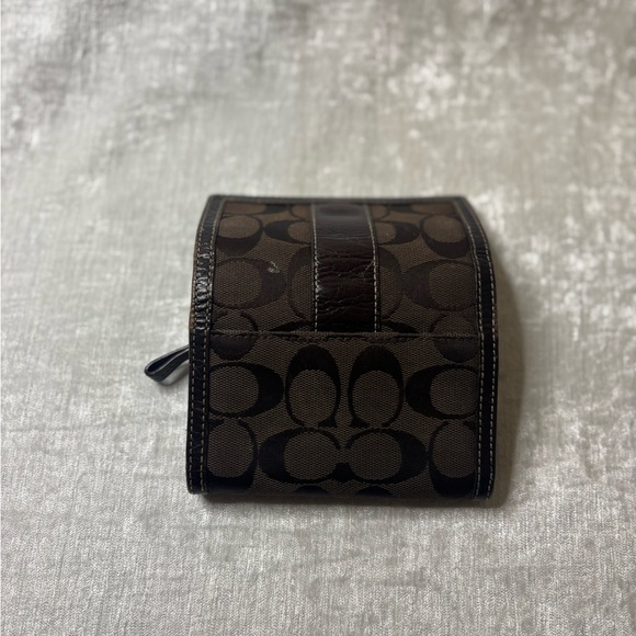 Coach Dark Brown Signature Key Case - Picture 5 of 13